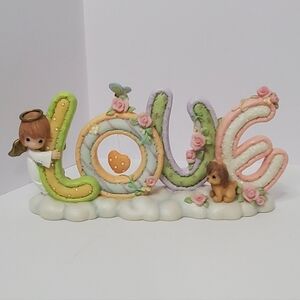 Precious Moments Love Figurine with Angel and Puppy - Multicolor